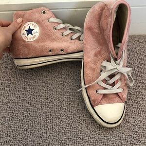 Light pink furry high tops!